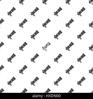 Dslr camera with zoom lens pattern, simple style Stock Vector