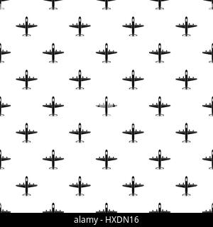 Military fighter plane pattern, simple style Stock Vector