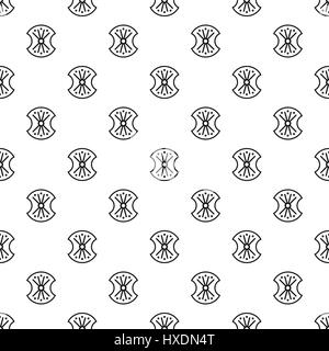 Shield with ornament pattern, simple style Stock Vector