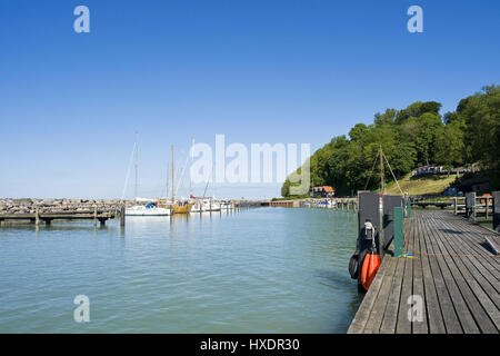 Look at the yacht harbour of Lohme, Overlooking the marina of Lohme |, Blick auf den Jachthafen von Lohme |Overlooking the marina of Lohme| Stock Photo