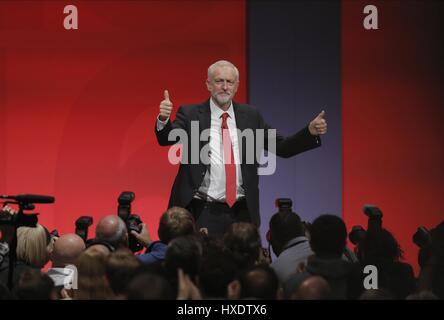 JEREMY CORBYN MP LABOUR PARTY LEADER 28 September 2016 THE ACC LIVERPOOL LIVERPOOL  ENGLAND Stock Photo