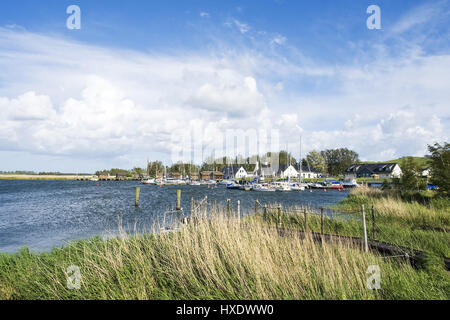 Look at the yacht harbour of Gager, Overlooking the marina of Gager |, Blick auf den Jachthafen von Gager |Overlooking the marina of Gager| Stock Photo