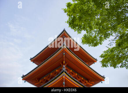 Beautiful Architecture in Kiyomizu-dera Temple Kyoto, Japan. Stock Photo