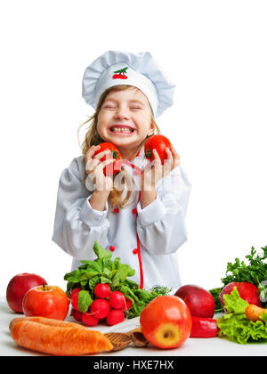 Child 5-6 years preparing food. Stock Photo