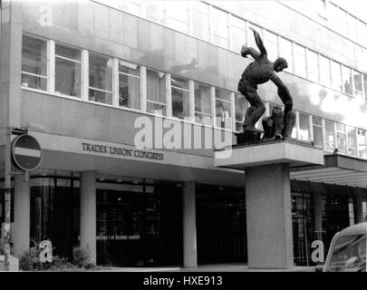 Congress House, headquarters of the Trades Union Congress in Great Russell Street, London, England on November 13, 1991. Stock Photo