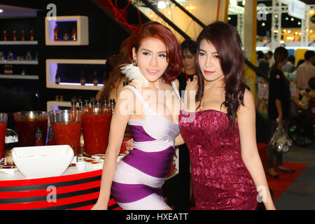 Nonthaburi, Thailand - November 29, 2014: Unidentified pretty pose in the Thaifex on November 29, 2014 Stock Photo