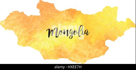 Abstract Mongolia map Stock Vector