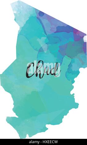 Abstract chad map Stock Vector
