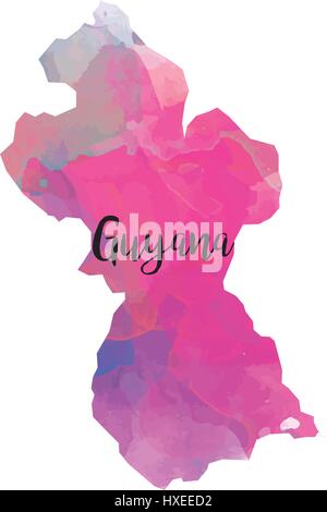 Abstract Guyana map Stock Vector