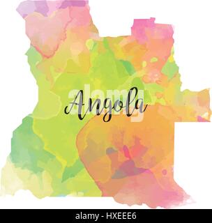 Abstract Angola map Stock Vector