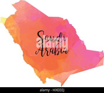Abstract Saudi arabia map Stock Vector
