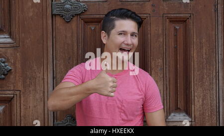 Man Giving Thumbs Up Stock Photo