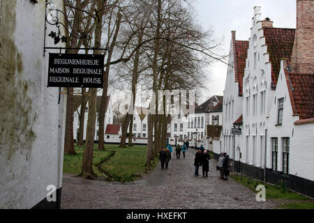 Entrance to Beguinale House, Bruges, Belgium Stock Photo