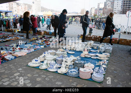 Sunday market in Liege, Belgium Stock Photo
