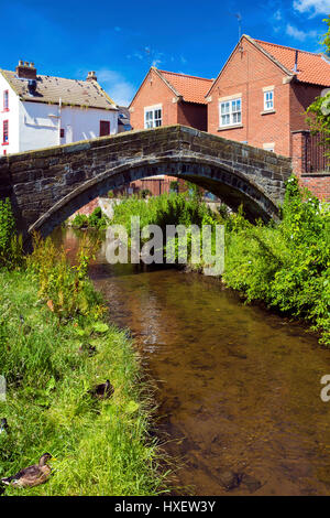 Ancient Packhorse Bridge, Stokesley, North Yorkshire, England, UK Stock Photo