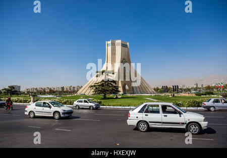 Azadi Tower, formerly known as the Shahyad Tower, located at Azadi Square in Tehran city, capital of Iran and Tehran Province Stock Photo