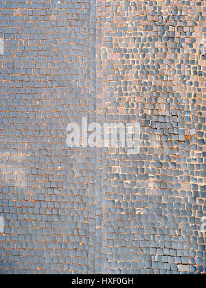 Old paved road top view. Texture and background Stock Photo