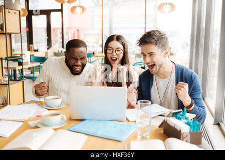International students resting in the cafe Stock Photo