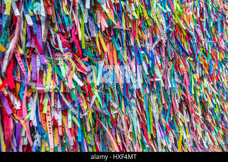 Colorful Ribbons of Lord of Bonfim in Salvador - Bahia, Brazil Stock Photo