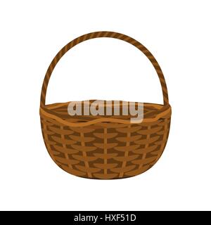 Wicker basket on a white background Stock Vector