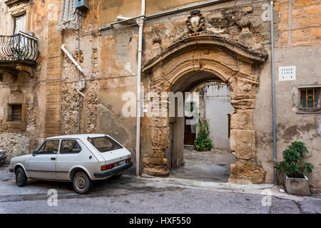 SCIACCA, ITALY - October 18, 2009: gate of the old city in Sciacca, Italy. Sciacca is known as the city of thermal baths since Greek Stock Photo