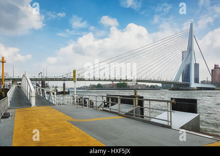 Rotterdam, Netherlands – August 18, 2016: Picture of the Erasmus bridge Stock Photo