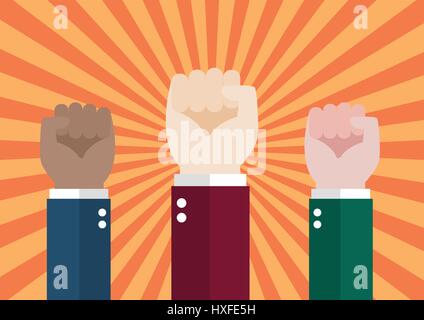 Human hand protesters. Protest concept vector illustration Stock Vector