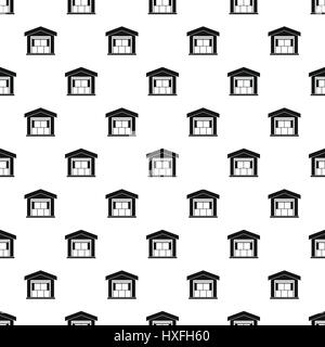 Warehouse building pattern, simple style Stock Vector