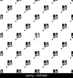 Cardboard box and magnifying glass pattern Stock Vector