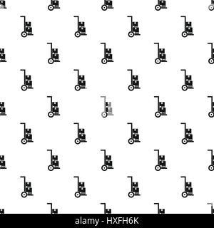 Cart with boxes pattern, simple style Stock Vector