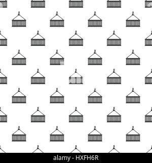 Crane hook with container pattern, simple style Stock Vector