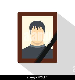 Memory portrait icon, flat style Stock Vector