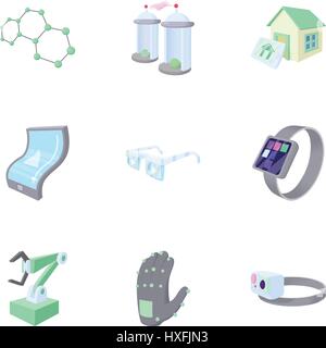 Innovation icons set, cartoon style Stock Vector