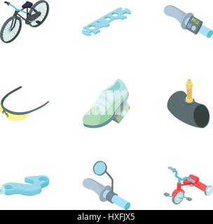 Race cycling icons set, cartoon style Stock Vector