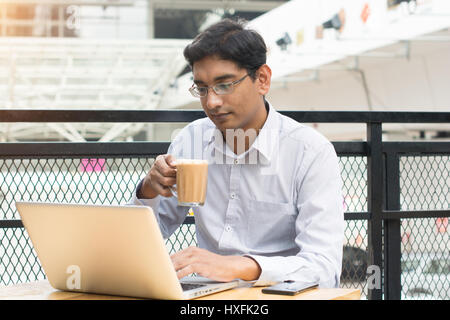 indian business male drinking tea Stock Photo