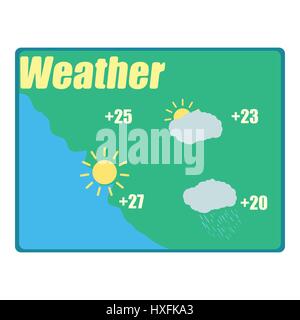 Weather forecast icon, cartoon style Stock Vector