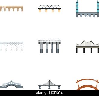 Bridge transition icons set, flat style Stock Vector Image & Art - Alamy