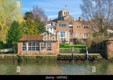 Beccles town in Suffolk UK drone aerial view Stock Photo - Alamy