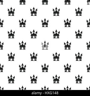 Witch castle pattern, simple style Stock Vector