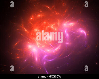 Colorful plasma lines in space computer generated abstract background, 3D rendering Stock Photo