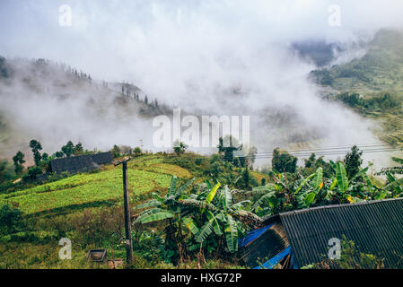 Wonderful landscapes from Sapa region in the north of Vietnam Stock Photo