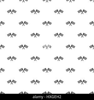 Crossed chequered flags pattern, simple style Stock Vector