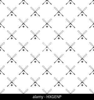 Crossed baseball bats and ball pattern Stock Vector