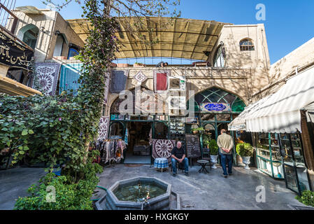 Small courtyard on Bazaar of Isfahan next to Naqsh-e Jahan Square (Imam Square, formlerly Shah Square) in centre of Isfahan in Iran Stock Photo