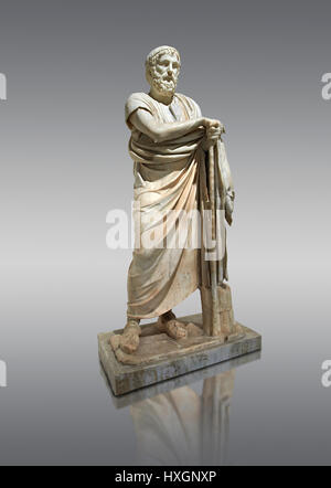 Roman marble sculpture of Homer from the rectangular peristyle of the Villa of the Papyri in Herculaneum, Museum of Archaeology, Italy Stock Photo