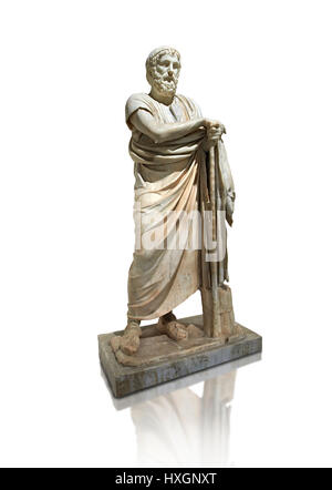 Roman marble sculpture of Homer from the rectangular peristyle of the Villa of the Papyri in Herculaneum, Museum of Archaeology, Italy Stock Photo