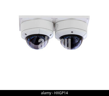 Security CCTV camera, isolated on white background with clipping path Stock Photo