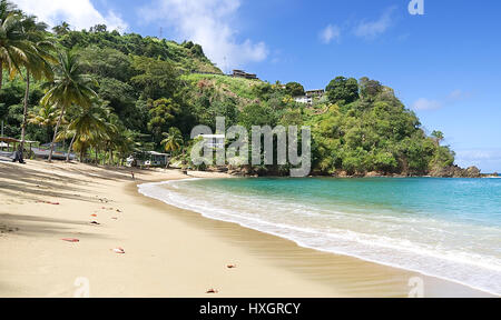 Republic of Trinidad and Tobago - Tobago island - Parlatuvier bay - Tropical beach of Caribbean sea Stock Photo