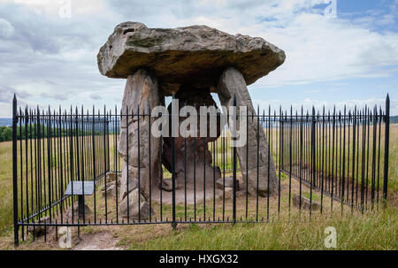 KIt's Coty House - the remains of a Neolithic chambered long barrow on Bluebell Hill near Aylesford in Kent UK Stock Photo