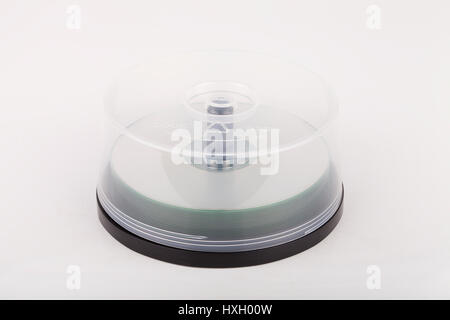 DVD discs and casing isolated on white background Stock Photo